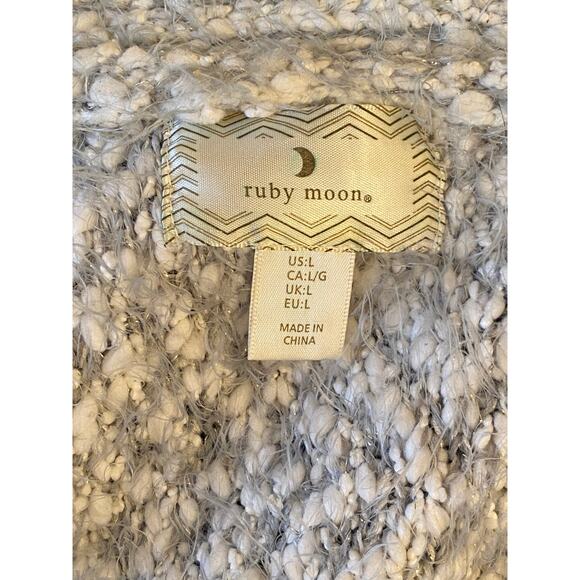 Womens large ombre cardigan sweater jacket soft in gray to cream by Ruby Moon - Picture 8 of 9